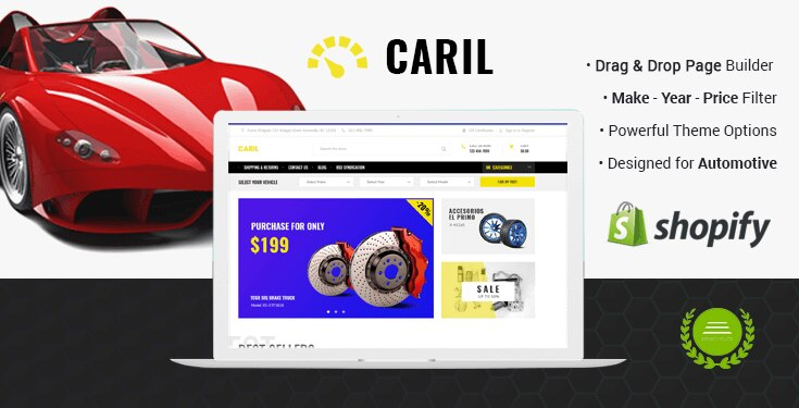 CARIL - Automotive Shopify Theme for Cars & Auto Parts Warehouse