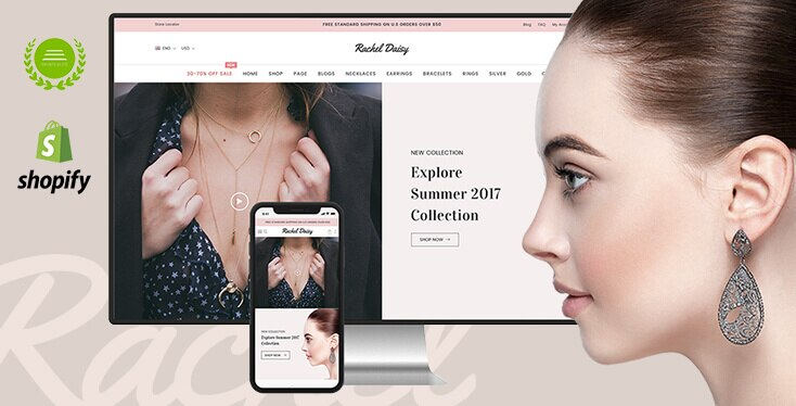 Rachel Daisy - Jewelry Shopify Theme with Sections Content Builder